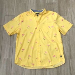 Sonoma yellow flamingo button shirt